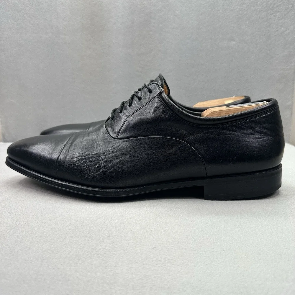 Magnanni Federico Mens Size 13 (D) Oxford Black Leather Cap Toe Lace-Up 12654